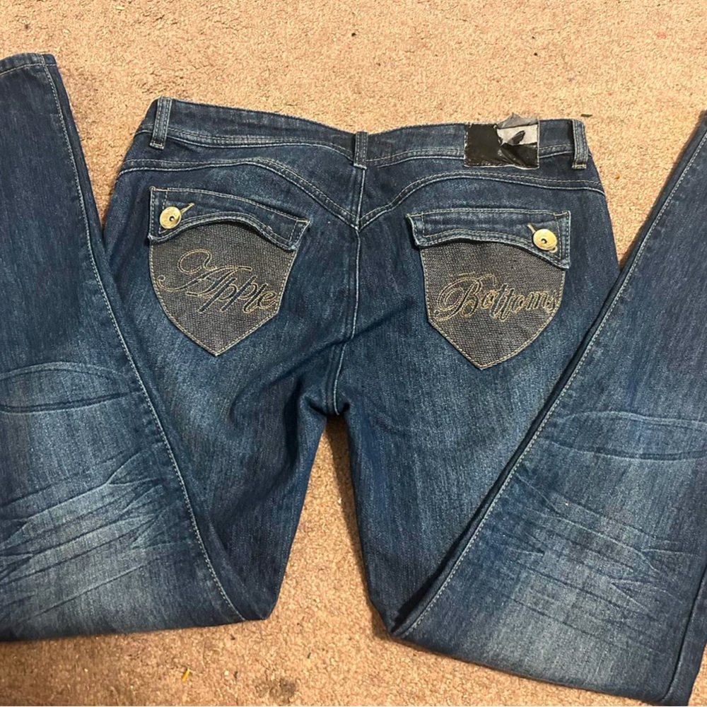 Gold embroidery Apple bottom jeans vintage